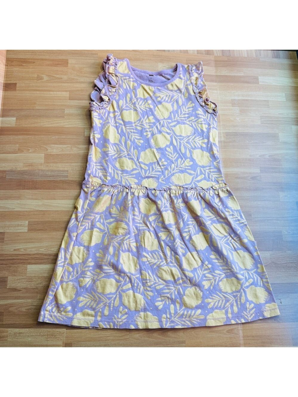 Tea collection purple floral sleeveless cotton dress size 10